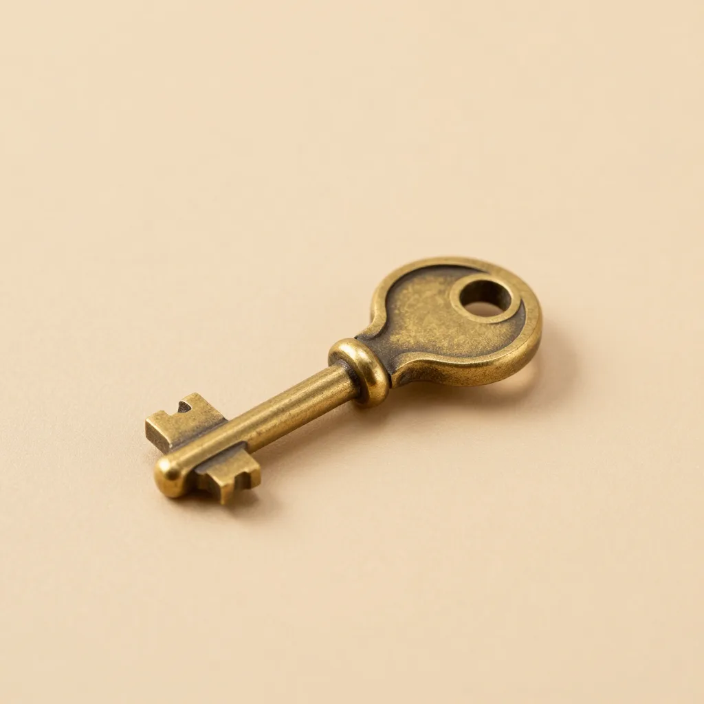 A mini brass key organiser on a light background